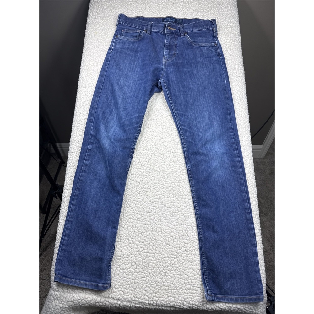 Patagonia Jeans Mens 30x30 Blue Straight Stretch Organic Cotton Iron Clad Denim